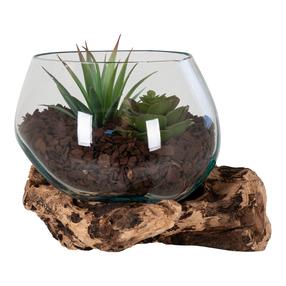 Dekoracija, "gėlių vazonas" House Nordic San Marino Waterdrop 4501055, skaidri sp./ruda sp., 15 cm x 15 cm x 15 cm, 1.5 kg