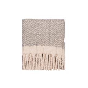 Pledi Domoletti Herringbone YF221009-grey, pelēka krās., 130 cm x 170 cm