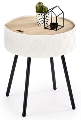 Žurnalinis staliukas Aura, baltas/juodas, 38 cm x 38 cm x 45 cm