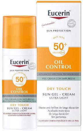 Päevituse hoolduskreem tooted näole Eucerin Oil Control Dry Touch SPF50+, 50 ml