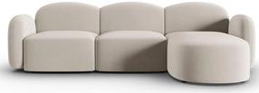 Kampinė sofa Micadoni Home Blair Velvet, smėlio sp., dešininė, 272 x 155 cm x 80 cm