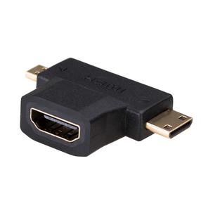 Адаптер Akyga AK-AD-23 Mini HDMI + Micro HDMI, HDMI female, черный цв.