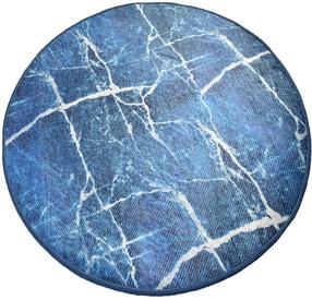 Vannas istabas paklājs Foutastic Denim 359CHL4129, zila krās./balta krās., 100 cm x 100 cm, Ø 100 cm