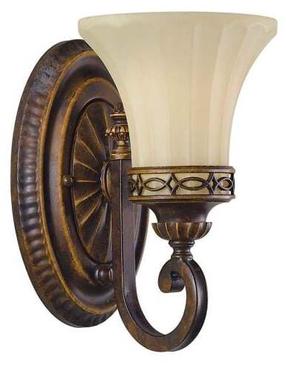 Šviestuvas sieninis Elstead Lighting Drawing Room 1, E27, 1 x 60 W, kreminė sp. / riešutmedžio sp.