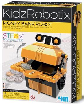 Игрушечный робот-банк денег 4M KidzRobotix Money Bank Robot, черный цв./желтый цв.