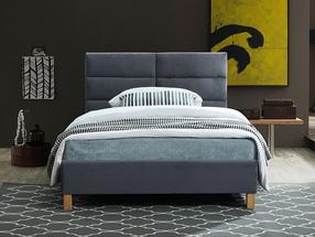 Кровать двухместная Sierra Velvet, 120 x 200 cm, серый цв., без матраса, с решеткой