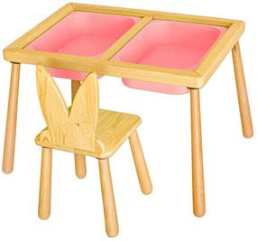Bērnu spēļu galds Kalune Design Table and Chairs, 52 cm, rozā krās.