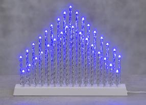 Adventes svečturis Finnlumor, 30 cm, zila krās./balta krās./sudraba krās.