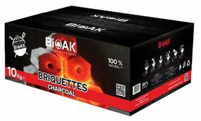Briketes Bioak, kokosriekstu čaumalas, 10 kg, melna krās.