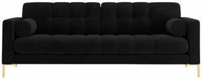 Dīvāns Cosmopolitan Design Bali Velvet Bluvel 19, zelta krās./melns krās., 96 x 217 cm x 75 cm