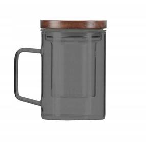 Puodelis su sieteliu ir dangteliu Vialli Design Soho 29361, grafito sp., 0.35 l