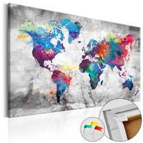 Kamštinė reprodukcija Artgeist World Map: Grey Style, k-a-0179-p-d, 120 cm x 80 cm