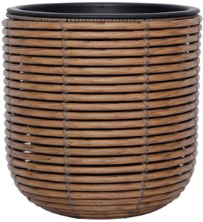 Gėlių vazonas Home4you Wicker 38089, plastikinis/metalas, Ø 27 cm, ruda sp.