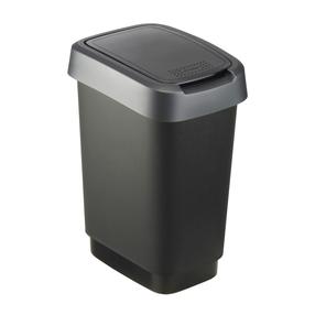 Šiukšliadėžė Rotho 1754308850, juoda sp./pilka sp., 10 l, 33 cm x 18.1 cm