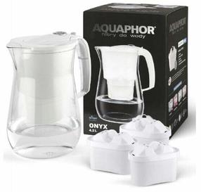 Vandens filtravimo indas, su kasetėmis Aquaphor Onyx, 4.2 l, skaidri sp./balta sp.