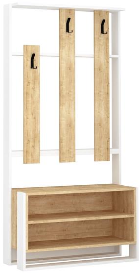 Drēbju pakaramais ar plauktu Kalune Design Chester 855DTE4016, 180 cm, ozola krās./balts krās.