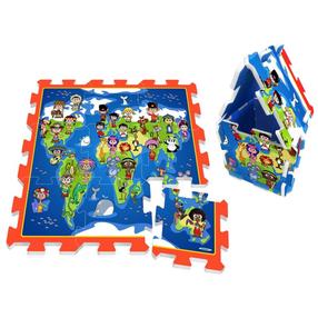 Kilimėlis kūdikiams - dėlionė Stamp World Map, 31 cm x 31 cm, 9 vnt, įvairių spalvų