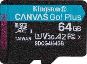 Atminties kortelė Kingston Canvas Go! Plus, 64 GB, 200 Mb/s - 100 Mb/s