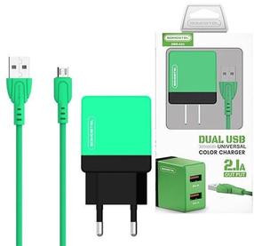 Telefona lādētājs Somostel SMS-A53, 2 x USB 2.0, zaļa krās.