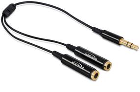 Vads Delock 3.5 mm 3 pin audio stereo, 3.5 mm stereo male x2, 0.25 m, melna krās.