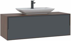 Vannas istabas skapis ar izlietni Kalune Design Craft, antracīta krās./valriekstu krās., 50 cm x 120 cm x 40 cm