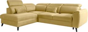 Kampinė sofa Noble Savoi 45, geltona sp., kairinė, 201 x 255 cm x 100 cm