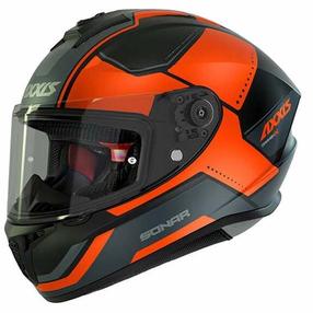 Motocikla ķivere Axxis Draken SONAR B3, S (55-56 cm), melna krās./oranža krās./pelēka krās.