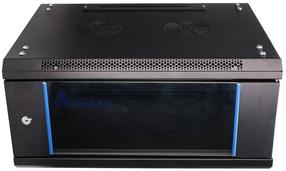 Serverių spinta Extralink Wall cabinet 4U black glass door, 600 cm x 450 cm x 280 cm