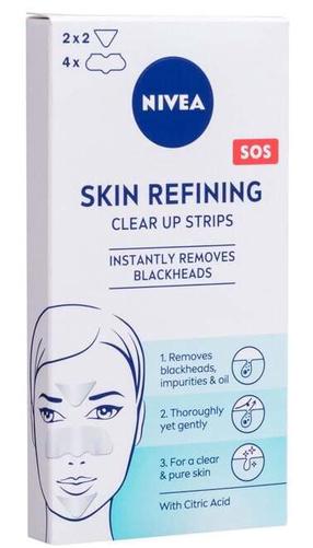 Sejas tīrīšanas sloksnes Nivea Skin Refining SOS Clear Up Strips, 8 gab.