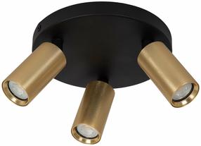 Lampa griesti Lucide Ritmo 09942/13/02, GU10, 3 x 35 W, zelta krās. / melna krās.