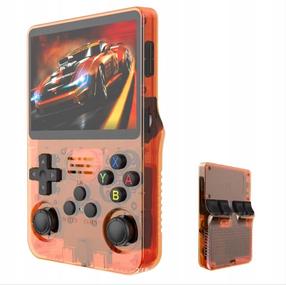 Mängukonsool HappyJoe R36S 10000+ Games, 3.5" IPS Screen. Linux, USB, 64 GB, oranž v.