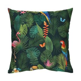 Dekoratyvinė pagalvėlė Home4you Holly Tropics, žalia sp./oranžinė sp./rožinė sp., 45 cm x 45 cm