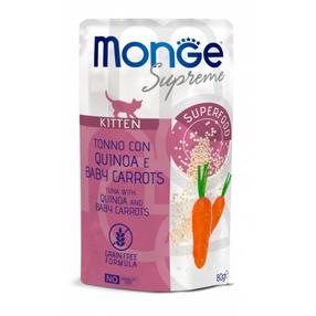 Šlapias kačių maistas Monge Supreme MN07801, tunas/morkos/kvinoja, 0.080 kg