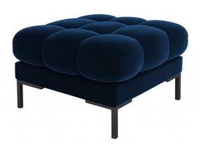 Pufas Micadoni Home Mamaia Velvet, juoda sp./mėlyna sp./tamsiai mėlyna sp., 60 cm x 60 cm x 41 cm