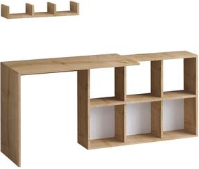 Rašomasis stalas su lentyna Kalune Design Blake 393MRD1298, 74 cm x 45 cm, 145 cm, ąžuolo sp.