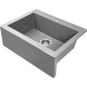 Virtuves izlietne Laveo Komodo SBK_510A, Grey, granīts, 58 cm x 49 cm x 19 cm, pelēka krās.