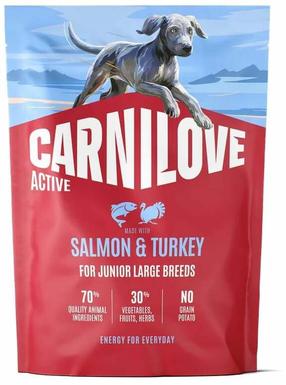 Sausas šunų maistas Carnilove Active Junior Large, kalakutiena/lašiša, 1.5 kg