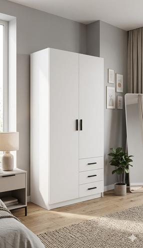 Riidekapp Domoletti, valge v., 100 cm x 50 cm x 200 cm