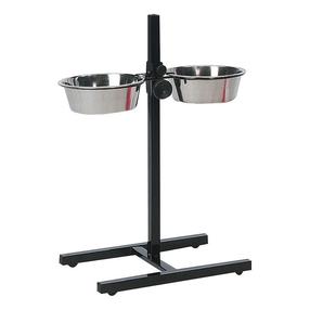Stovas su dubenėliais šuniui Karlie Dinner Set, 3.2 l, 45 cm x 27 cm x 40 cm, sidabro sp./juoda sp.
