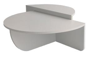 Prekė su pažeista pakuote. Kavos staliukas Kalune Design Podium, baltas, 30 cm x 90 cm x 35 - 60 cm