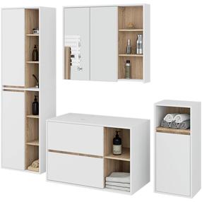 Vonios kambario baldų komplektas Akord Furniture Factory Vami, ąžuolo sp./ruda sp., 30 cm x 50 cm x 170 cm
