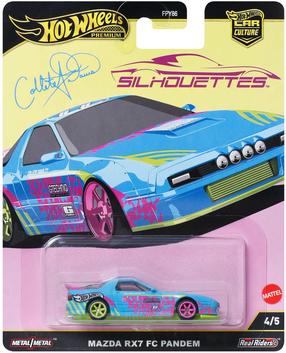  Žaislinis automobilis Mattel Hot Wheels Silhouwttes Mazda RX7 FC Pandem JBK60, 1:64, mėlyna sp.