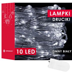 Lempučių girlianda Springos CL4026, 1 m, šaltai balta sp., 10 LED