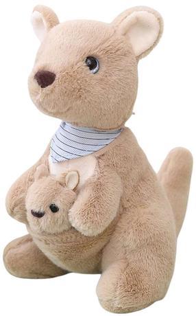 Mīkstā rotaļlieta ķengurs Lean Toys, bēša krās., 23 cm