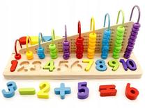 Lavinimo žaislas, medinis abacus su skaičiais EcoToys, 15.5 cm, įvairių spalvų