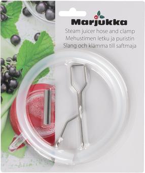 Komplekts, tvaika sulu spiedes šļūtene un skava Marjukka 19884, balta krās./sudraba krās., 2 gab.
