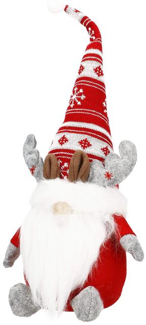 Kalėdinė dekoracija, "Nykštukas" Springos Gnome CA1009, 50 cm, balta sp./raudona sp./pilka sp.