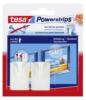 Крючок Tesa, 27 мм x 44 мм x 8 мм, белый цв.