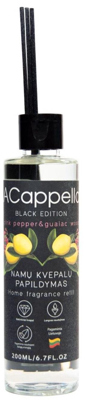 Mājas aromatizētājs ACappella Black Edition Pink Pepper & Guaiac Wood, 0.2 l