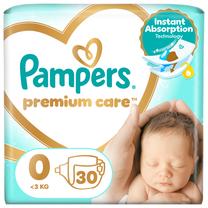 Sauskelnės Pampers Premium Care, 0 dydis, 1 - 3 kg, 30 vnt.